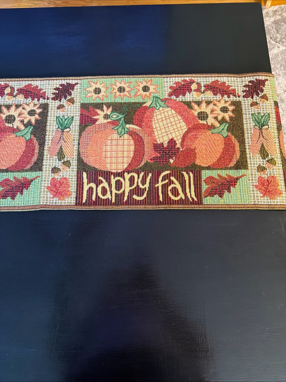 Happy Fall Pumpkin Table Runner - Autumn Accent 72x 13